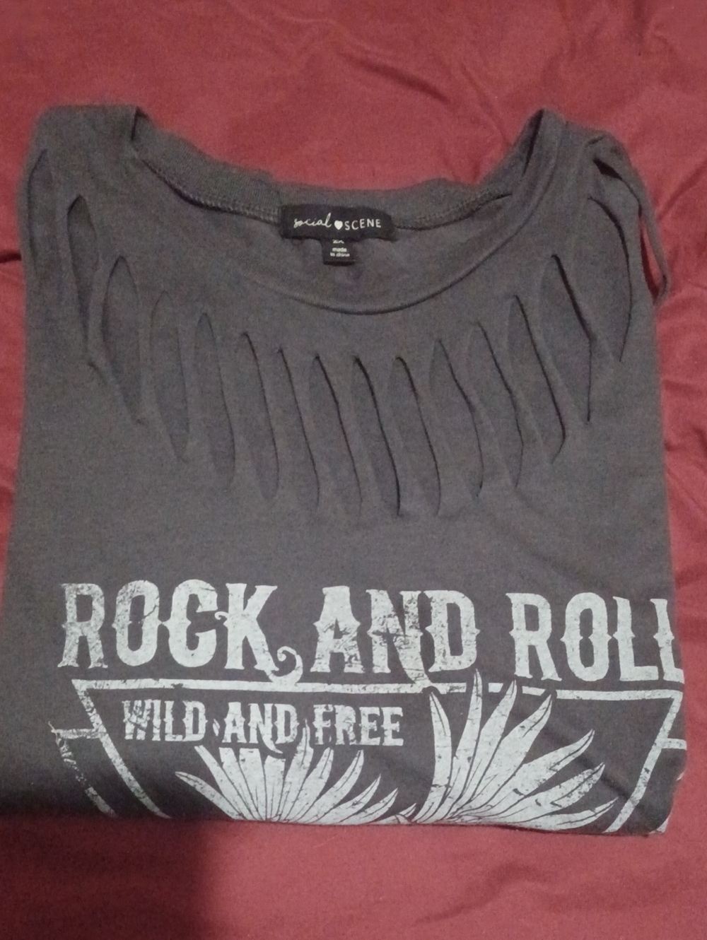 Social Scene Rock and Roll Graphic Tee with Eagle - Size 2X